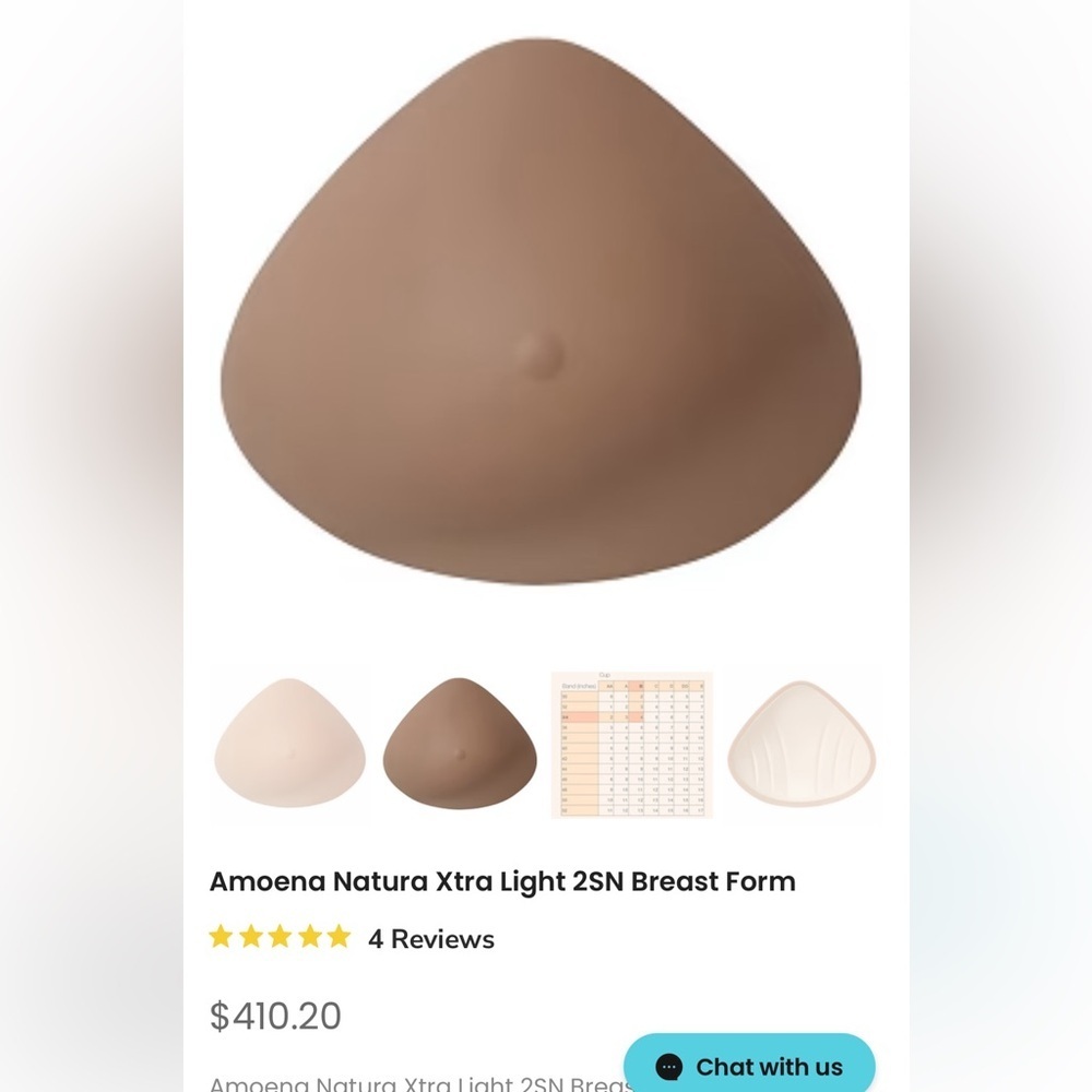 Amoena Natura Xtra Light 2SN Breast Form size 9
